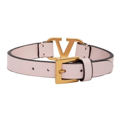 Shop Valentino Pink  Garavani Vlogo Bracelet In 16q Pinkqua