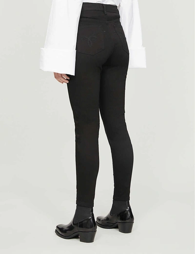 Shop Ted Baker Womens Jet-black High-rise Stretch-denim Jeans 26