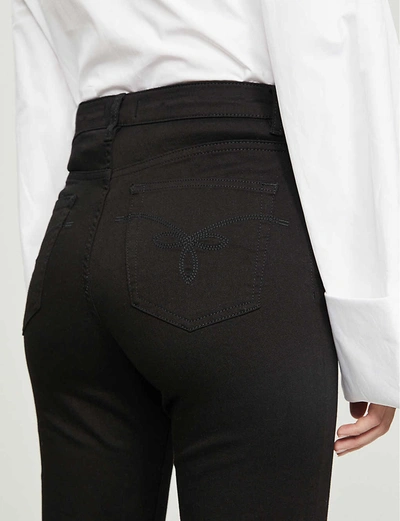 Shop Ted Baker Womens Jet-black High-rise Stretch-denim Jeans 26