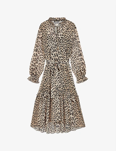 Maje Rapard Leopard-print Muslin Maxi Dress In Multicolor | ModeSens