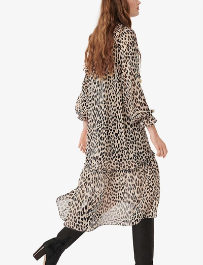 Shop Maje Rapard Leopard-print Muslin Maxi Dress