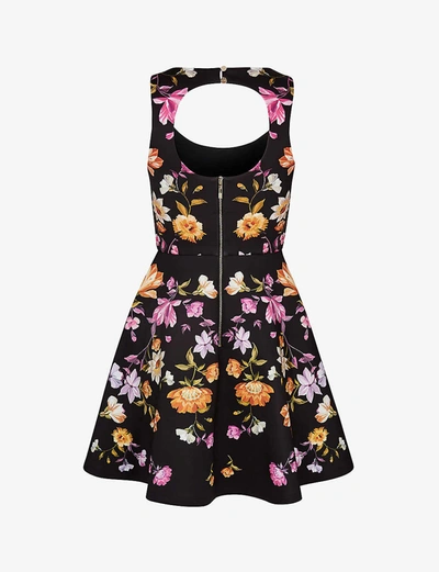 Shop Ted Baker Rhubarb Floral-print Crepe Midi Dress In Black