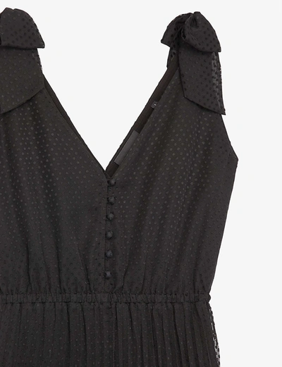 The Kooples Pleated Satin Maxi Dress In Black | ModeSens