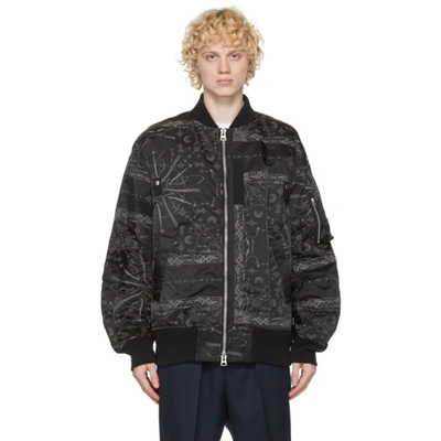 sacai × Dr.Woo bandana print blouson-