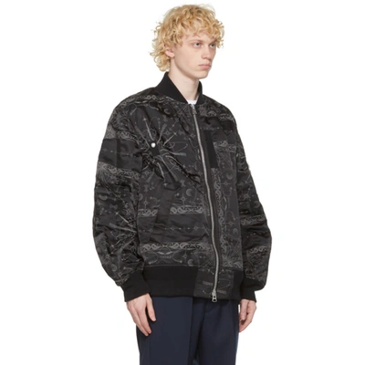 Sacai Bandana Print Bomber Jacket In Black | ModeSens
