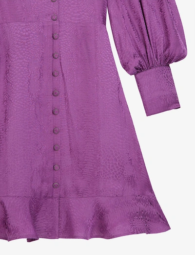 Shop The Kooples V-neck Silk-satin Mini Dress In Pur01
