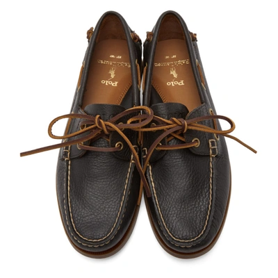 Shop Polo Ralph Lauren Brown Boat Shoe Loafers In Dark Brown