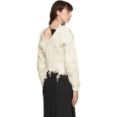 Shop Ottolinger Off-white Wool Deconstructed Sweater In Cream