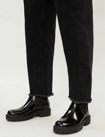 Shop Whistles Women's Black High-rise Stretch-denim Jeans