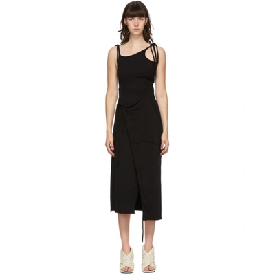 Shop Ottolinger Black Ssense Exclusive Terry Wrap Dress