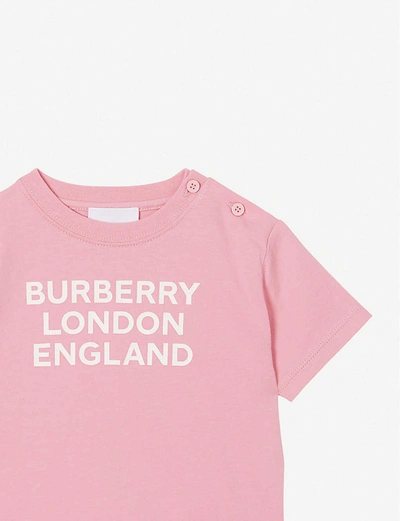 Shop Burberry Logo-print Stretch-cotton T-shirt 6 -24 Months