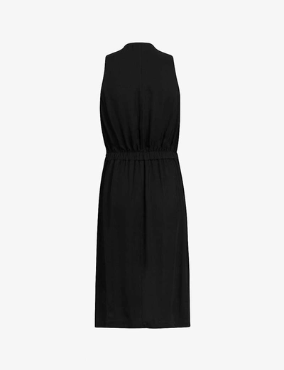 Shop Allsaints Vola Satin Midi Dress In Black