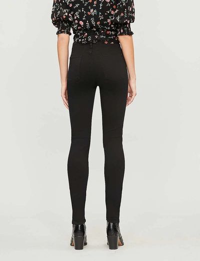 7 For All Mankind Womens Rinsed Black Illusion Luxe Skinny High-rise Jeans In Rinsed Black