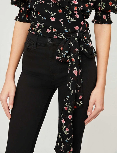 7 For All Mankind Womens Rinsed Black Illusion Luxe Skinny High-rise Jeans In Rinsed Black