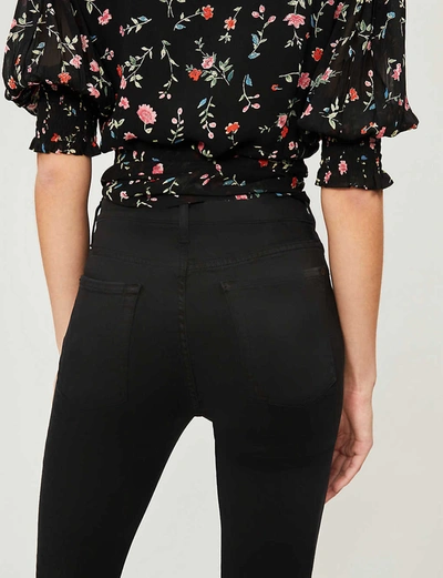 7 For All Mankind Womens Rinsed Black Illusion Luxe Skinny High-rise Jeans In Rinsed Black