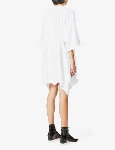 Shop Mm6 Maison Margiela Asymmetric Cotton-jersey Mini Dress