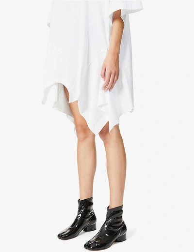 Shop Mm6 Maison Margiela Asymmetric Cotton-jersey Mini Dress