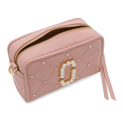 Shop Marc Jacobs Pink The Quilted Softshot Pearl 17 Bag In 663 Pink Ro