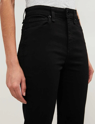 Shop Rag & Bone Nina Cropped Straight-leg Mid-rise Jeans In No+fade+black
