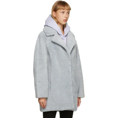 Shop Yves Salomon - Meteo Grey Shearling Coat In A7142 Fjord