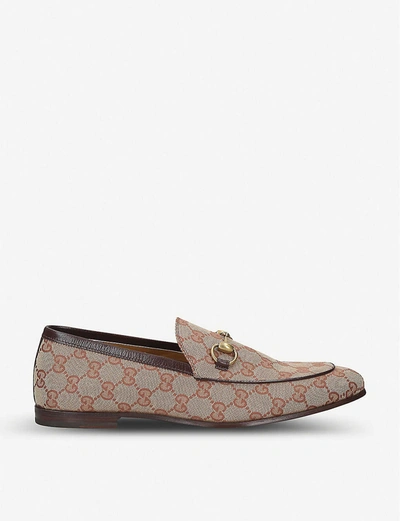 Shop Gucci Jordan Gg Supreme Canvas Loafers In Beige