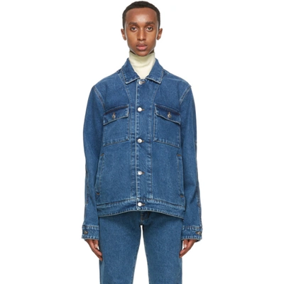 Shop Nanushka Blue Denim Pax Jacket In Mid Wash