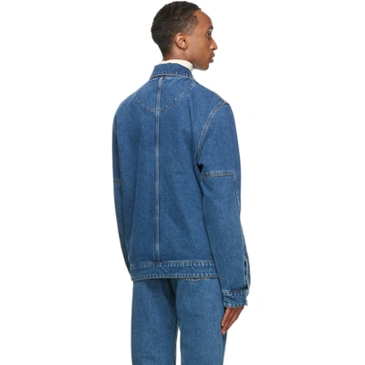 Shop Nanushka Blue Denim Pax Jacket In Mid Wash