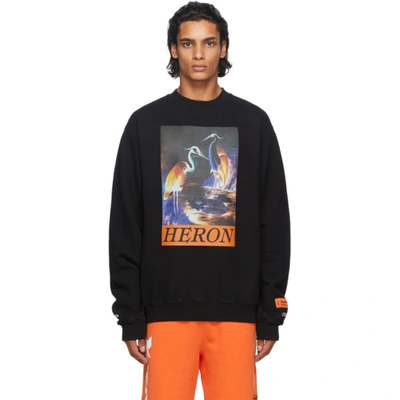 Shop Heron Preston Black Heron Times Sweatshirt In 1020 Blkora