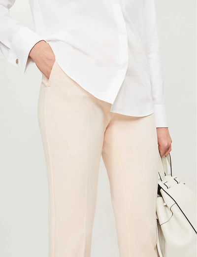 Shop Max Mara Pegno Straight High-rise Stretch-jersey Trousers In Pink