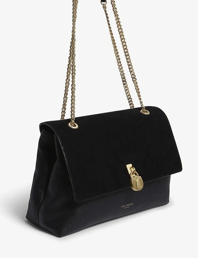 Ted Baker Helena Suede And Leather Cross-body Bag In Black | ModeSens