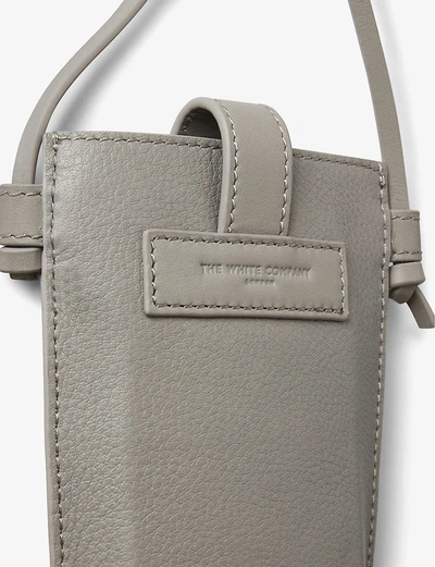 Shop The White Company Phone Leather Cross-body Pouch In Grey