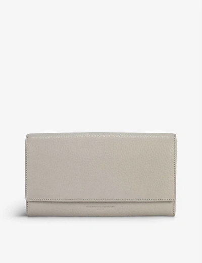 Shop The White Company Flap-cover Leather Purse In Stone