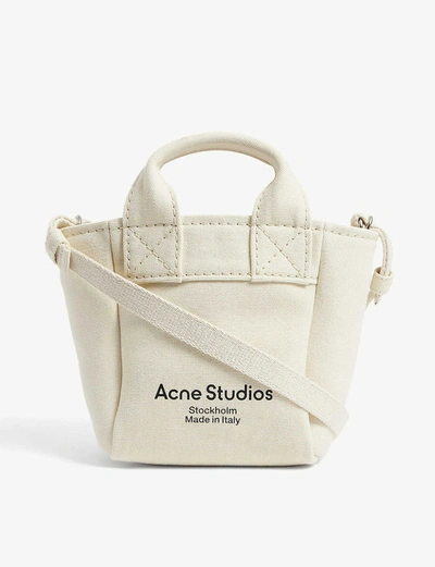 Shop Acne Studios Aleah Canvas Cross-body Bag In Beige