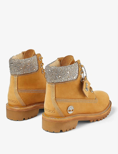 jimmy choo x timberland crystal embellished ankle boots