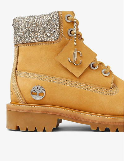 jimmy choo x timberland crystal embellished ankle boots