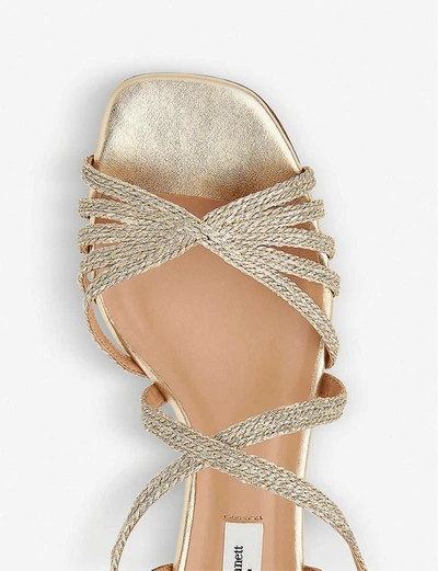 Shop Lk Bennett Womens Gol-soft Gold Newport Leather Heeled Sandals 2