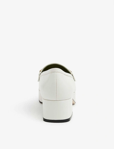 Shop Gucci Houdan Horsebit Leather Platform Loafers In White