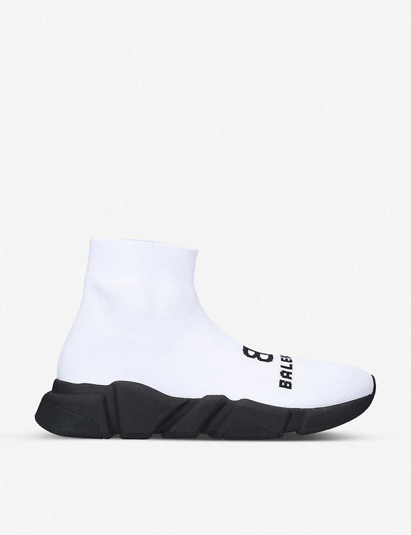 high top knitted trainers