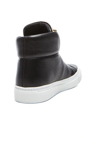 Shop Versace Medusa Head Laceless Leather Sneakers In Black & Gold