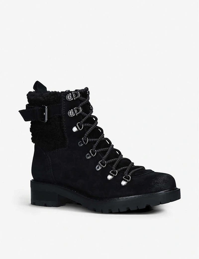 Shop Sam Edelman Tenlee Shearling Hiking Boots In Black