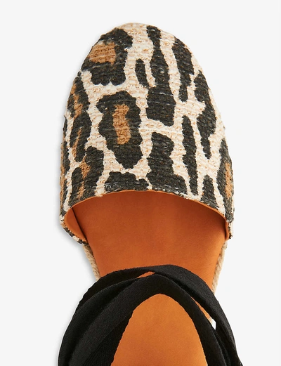 Shop Lk Bennett Sarah Leopard-print Textile Espadrilles In Nat-natural+leopard
