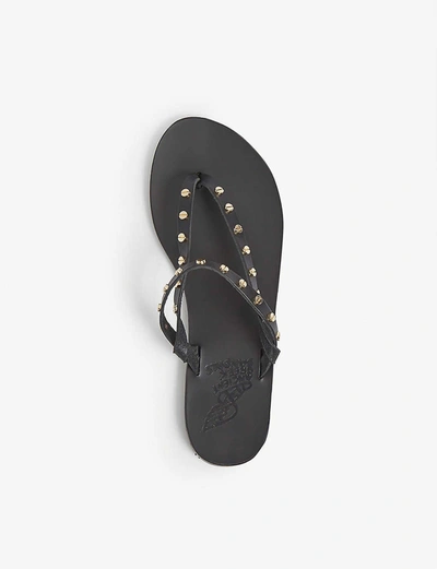 Shop Ancient Greek Sandals Mirsini Studded Leather Sandals In Black
