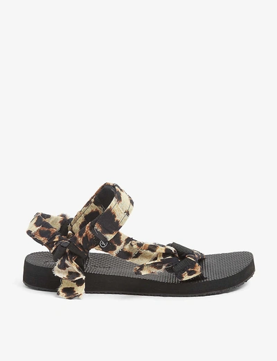 Shop Arizona Love Trekky Leopard-print Woven Sandals In Leopard Print