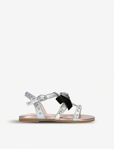 Shop Kurt Geiger Luminate Metallic Faux-leather Sandals 3-7 Years