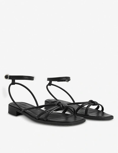 Shop Whistles Roya Low-heeled Leather Sandals In Black