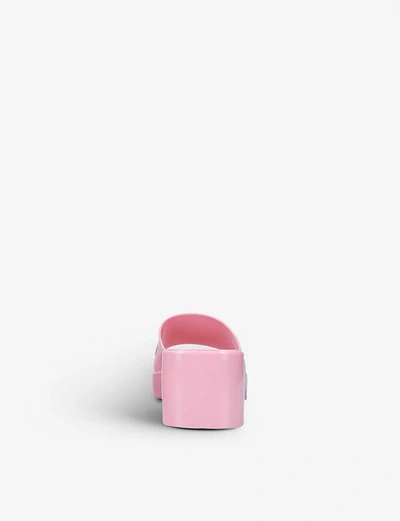 Shop Gucci Womens Pink Logo-embossed Rubber Mules 6