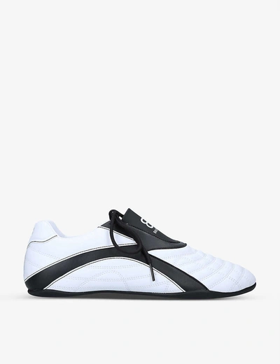 Shop Balenciaga Men's White Men's Zen Panelled Faux-leather Slip-on Trainers