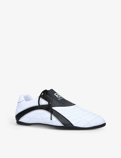 Shop Balenciaga Men's White Men's Zen Panelled Faux-leather Slip-on Trainers