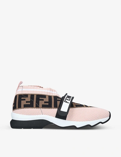 Shop Fendi Rockoko Logo-print Knitted, Leather And Pvc Trainers