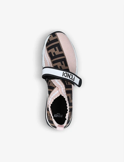 Shop Fendi Rockoko Logo-print Knitted, Leather And Pvc Trainers